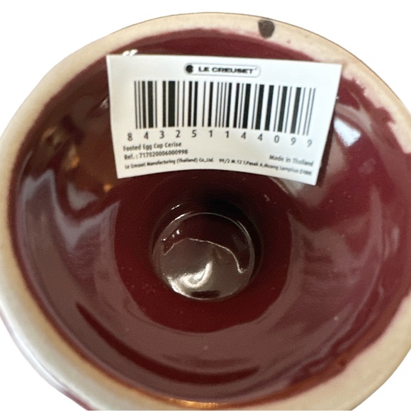 NEW Le Creuset CERISE Footed Egg Cup Set/2 - Picture 4 of 4